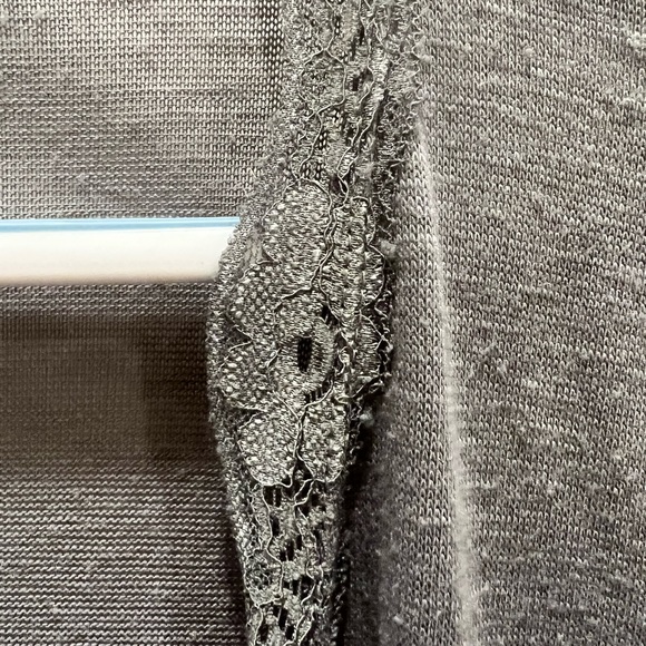 Gray long line open front cardigan - Picture 4 of 7